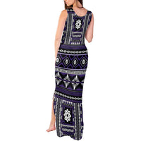Fiji Masi Tapa Pattern Purple Tank Maxi Dress LT01 - Polynesian Pride
