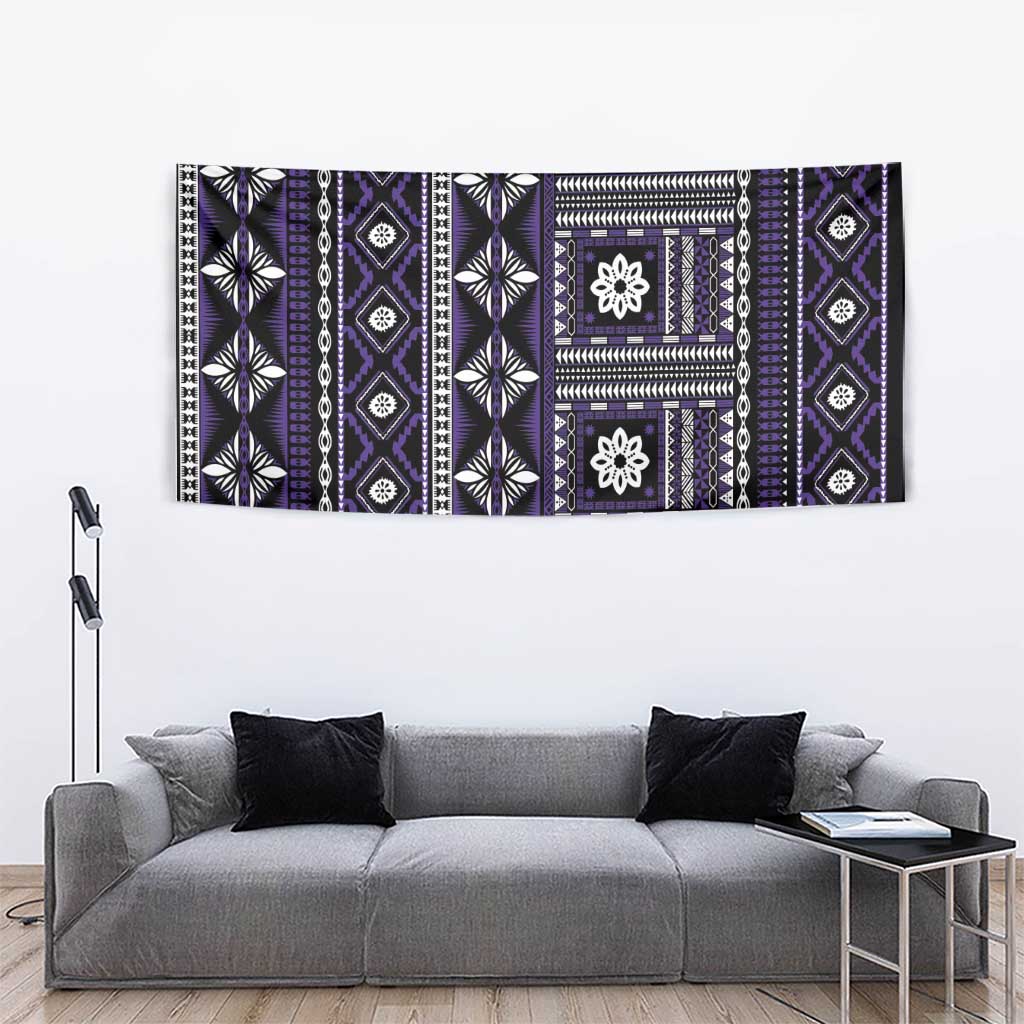 Fiji Masi Tapa Pattern Purple Tapestry LT01 - Polynesian Pride