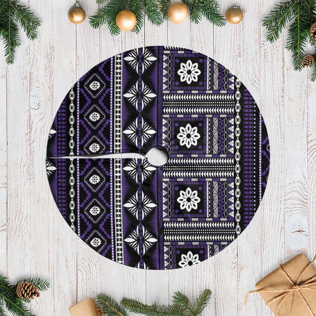 Fiji Masi Tapa Pattern Purple Tree Skirt LT01 Casual Purple - Polynesian Pride
