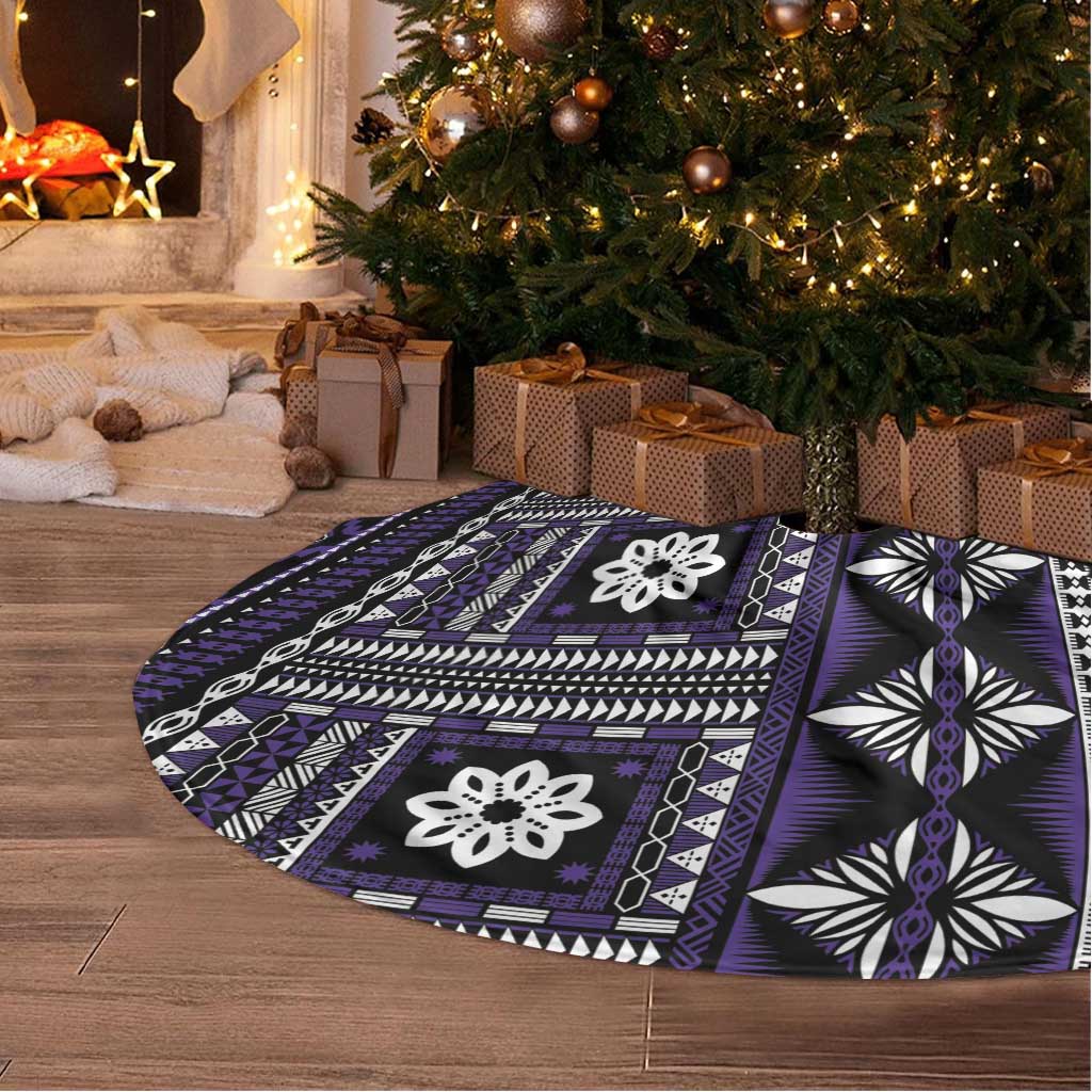 Fiji Masi Tapa Pattern Purple Tree Skirt LT01 - Polynesian Pride