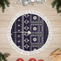 Fiji Masi Tapa Pattern Purple Tree Skirt LT01 Fringed Purple - Polynesian Pride