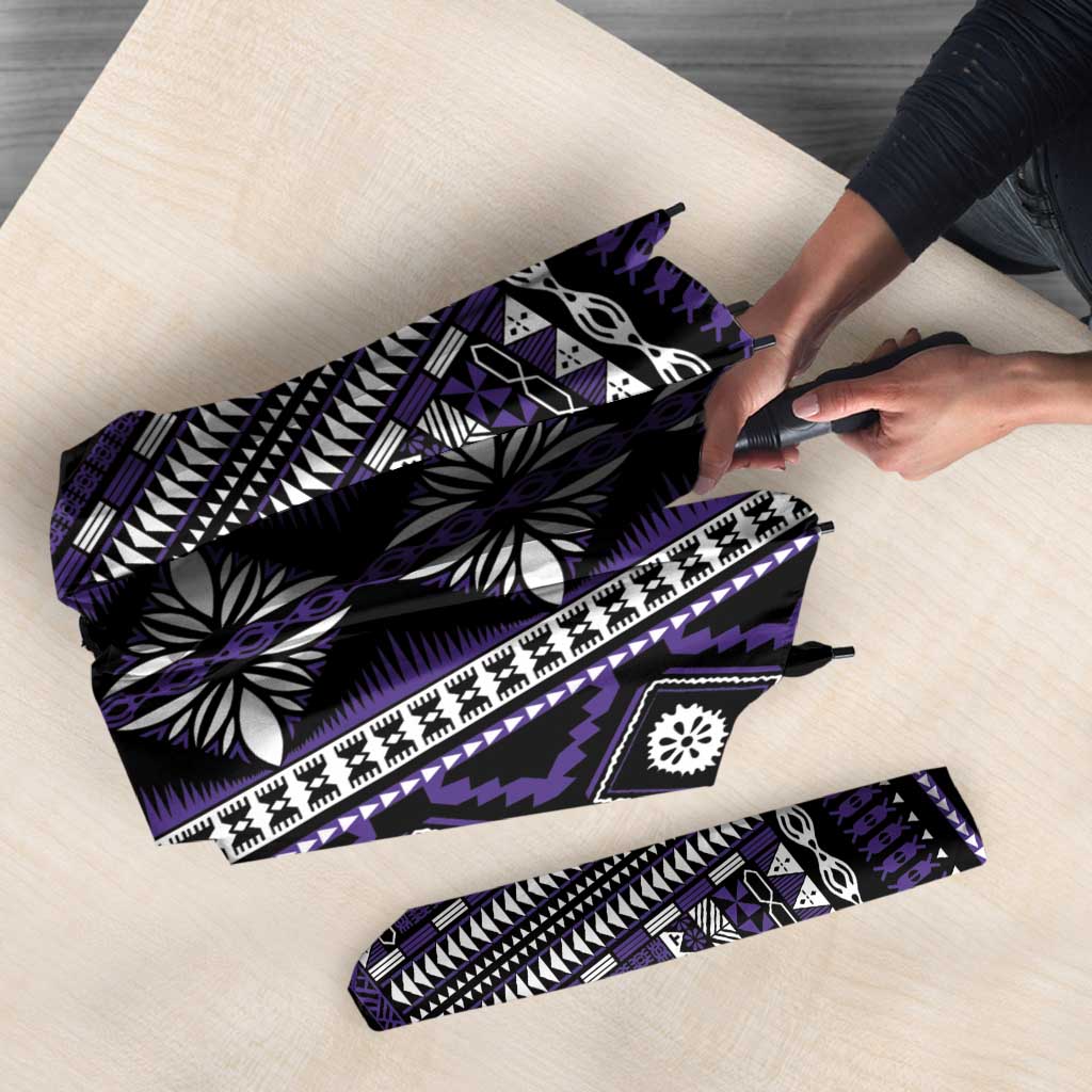 Fiji Masi Tapa Pattern Purple Umbrella LT01 - Polynesian Pride