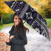 Fiji Masi Tapa Pattern Purple Umbrella LT01 - Polynesian Pride