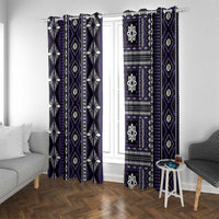 Fiji Masi Tapa Pattern Purple Window Curtain LT01 With Grommets Purple - Polynesian Pride