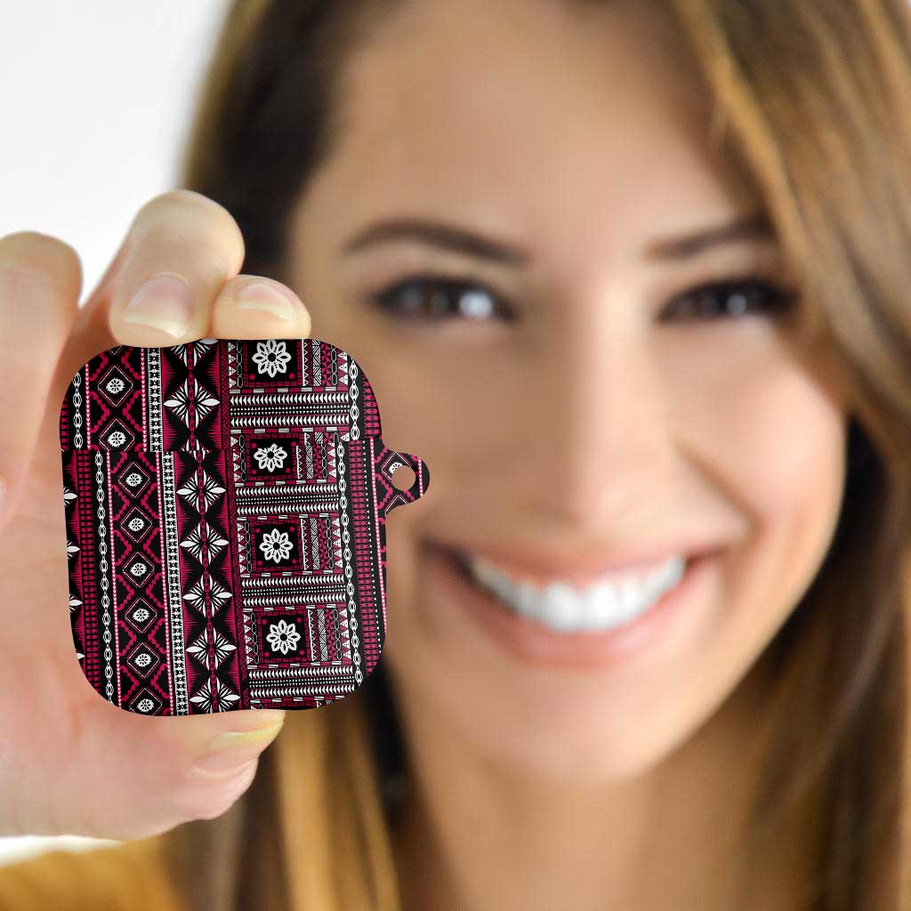 Fiji Masi Tapa Pattern Pink AirPods Case LT01 - Polynesian Pride