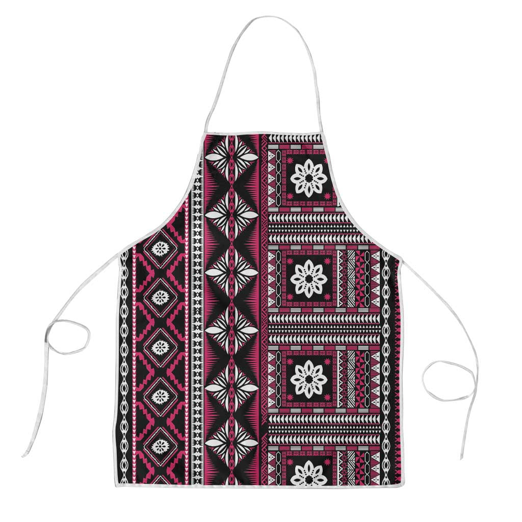 Fiji Masi Tapa Pattern Pink Apron LT01 Pink - Polynesian Pride