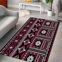 Fiji Masi Tapa Pattern Pink Area Rug LT01 - Polynesian Pride