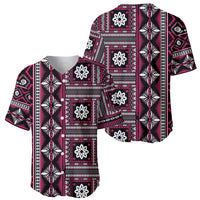 Fiji Masi Tapa Pattern Pink Baseball Jersey LT01 - Polynesian Pride