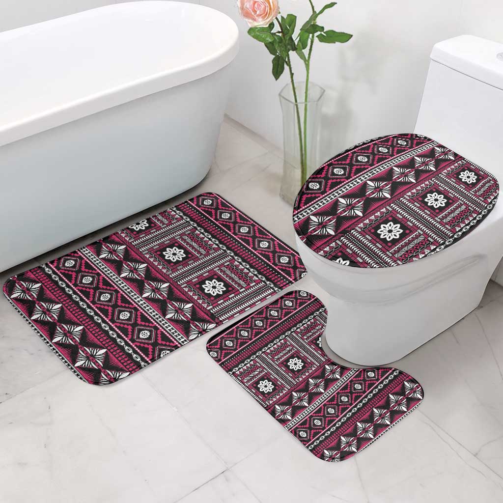 Fiji Masi Tapa Pattern Pink Bathroom Set LT01 - Polynesian Pride