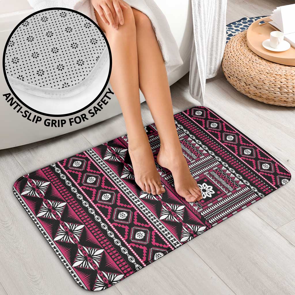 Fiji Masi Tapa Pattern Pink Bathroom Set LT01 - Polynesian Pride