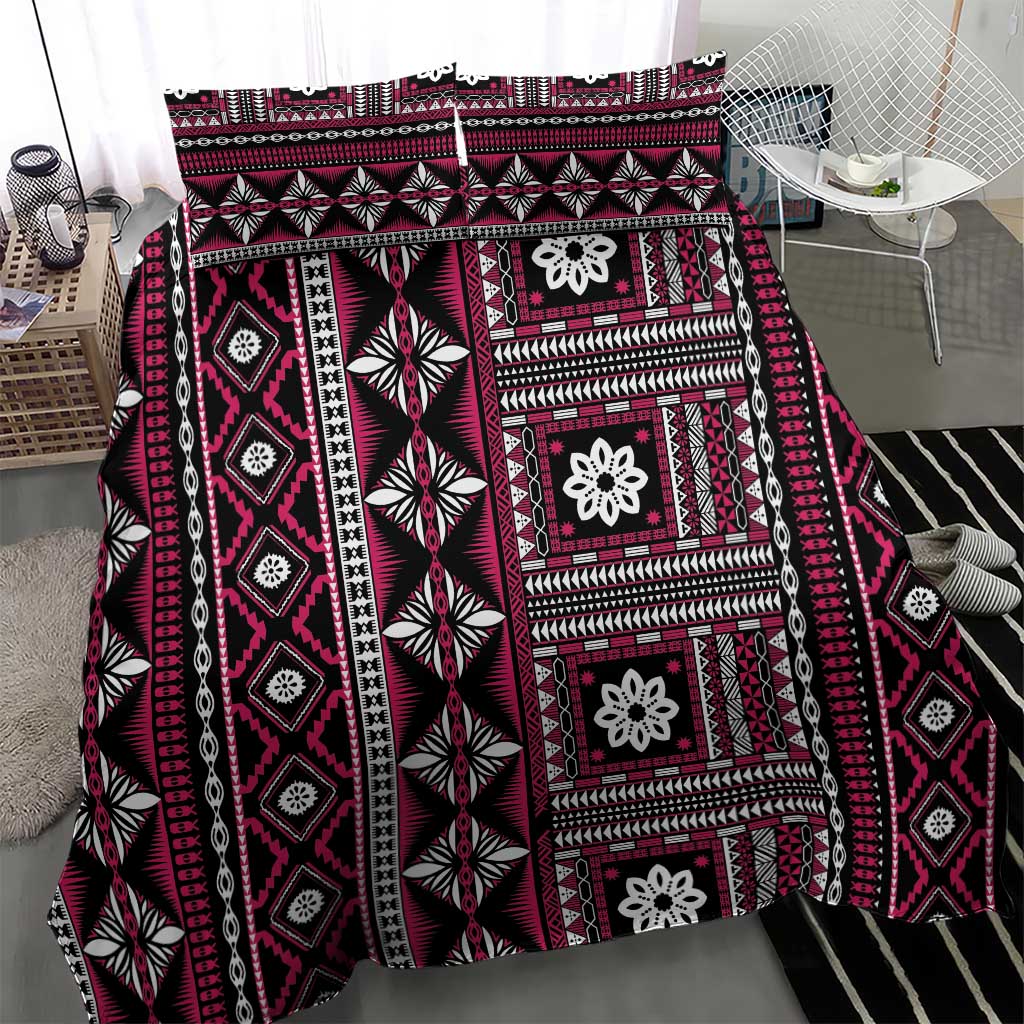 Fiji Masi Tapa Pattern Pink Bedding Set LT01 - Polynesian Pride