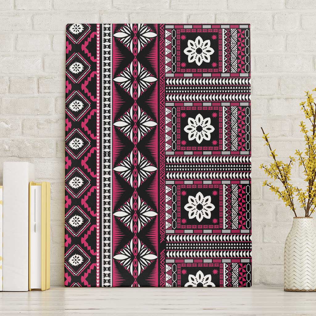 Fiji Masi Tapa Pattern Pink Canvas Wall Art LT01 Without Frame Pink - Polynesian Pride