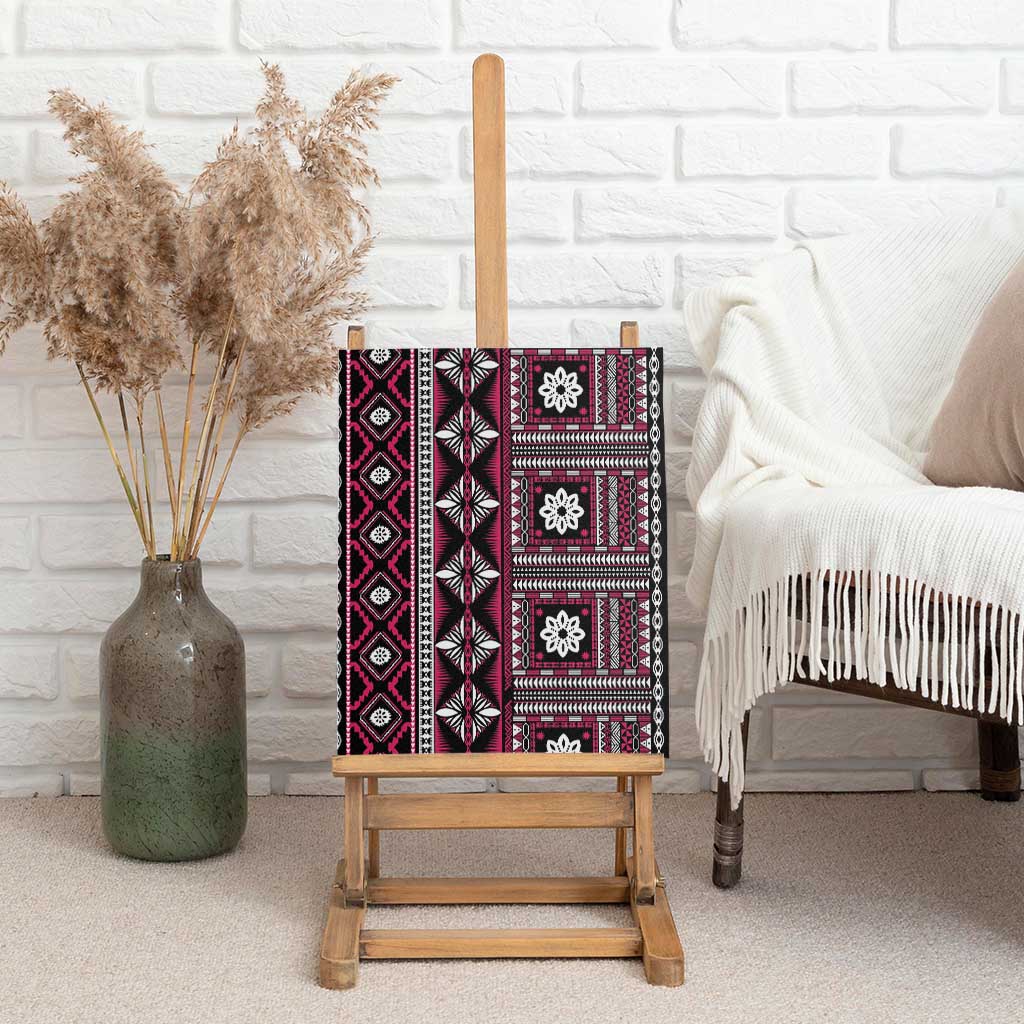 Fiji Masi Tapa Pattern Pink Canvas Wall Art LT01 - Polynesian Pride
