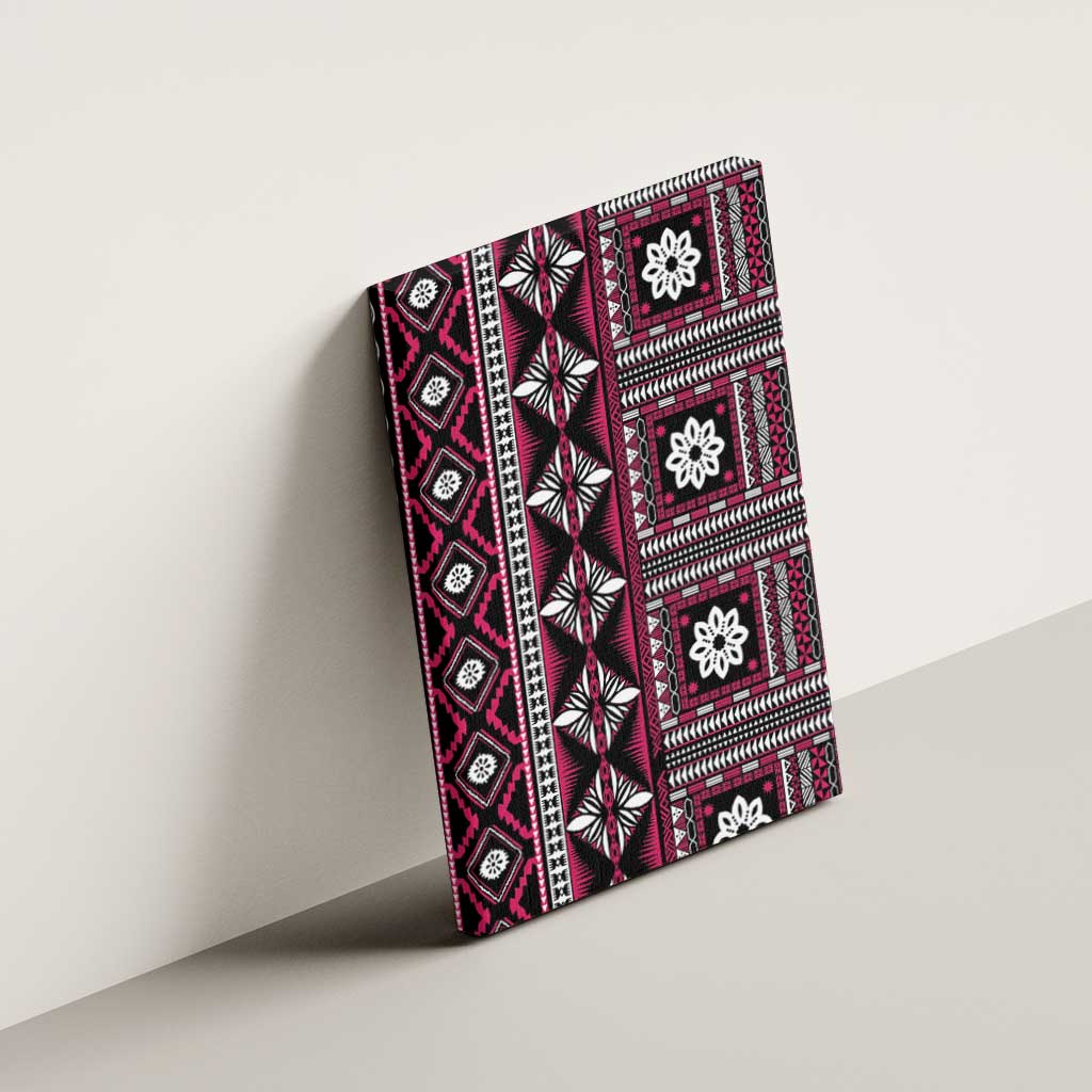 Fiji Masi Tapa Pattern Pink Canvas Wall Art LT01 - Polynesian Pride