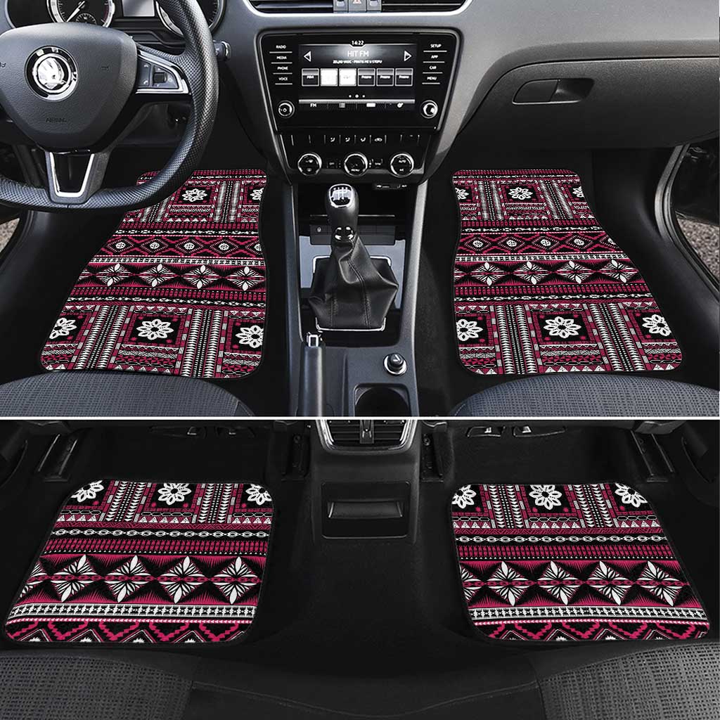 Fiji Masi Tapa Pattern Pink Car Mats LT01 Set 4pcs Pink - Polynesian Pride