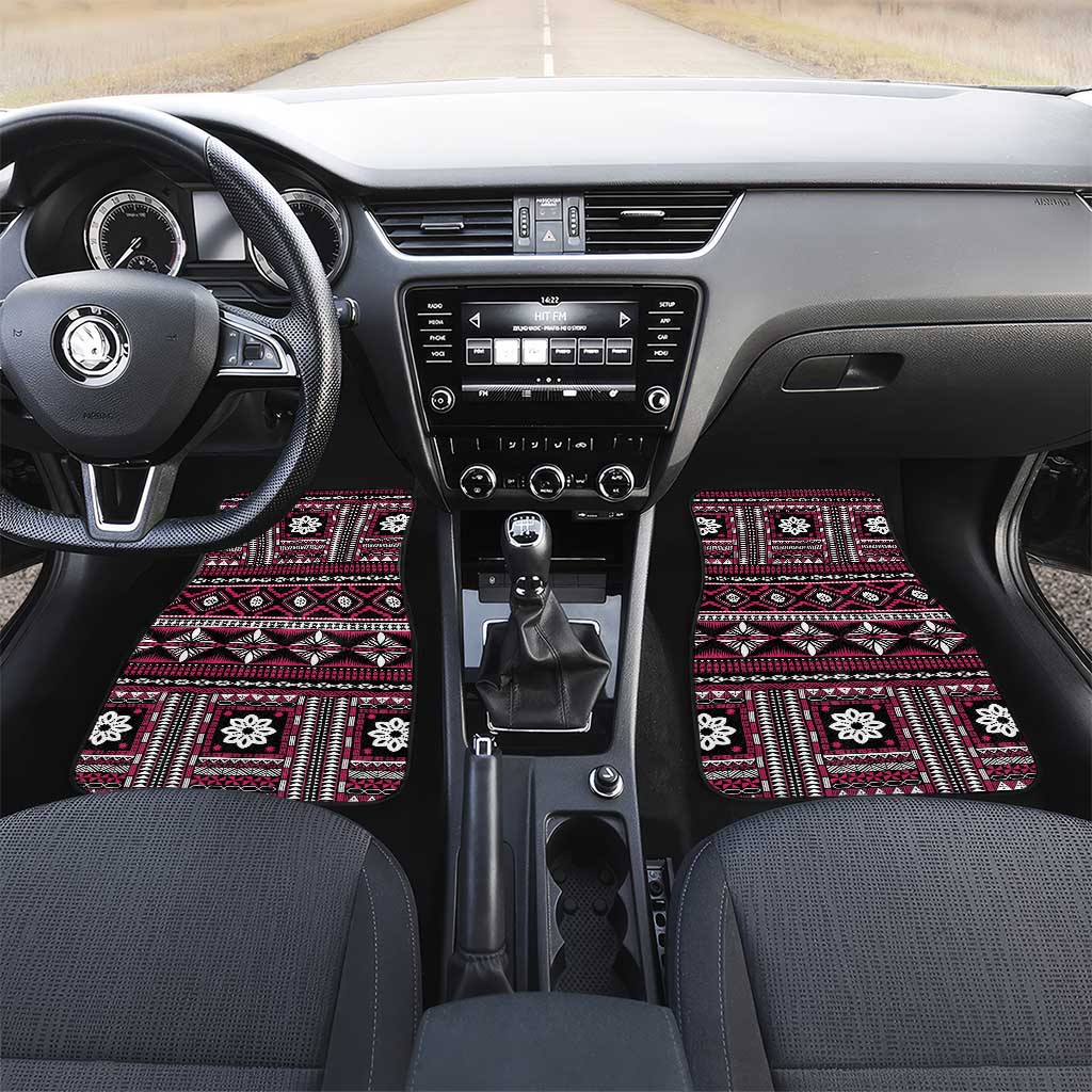 Fiji Masi Tapa Pattern Pink Car Mats LT01 Set 2pcs - Front Pink - Polynesian Pride