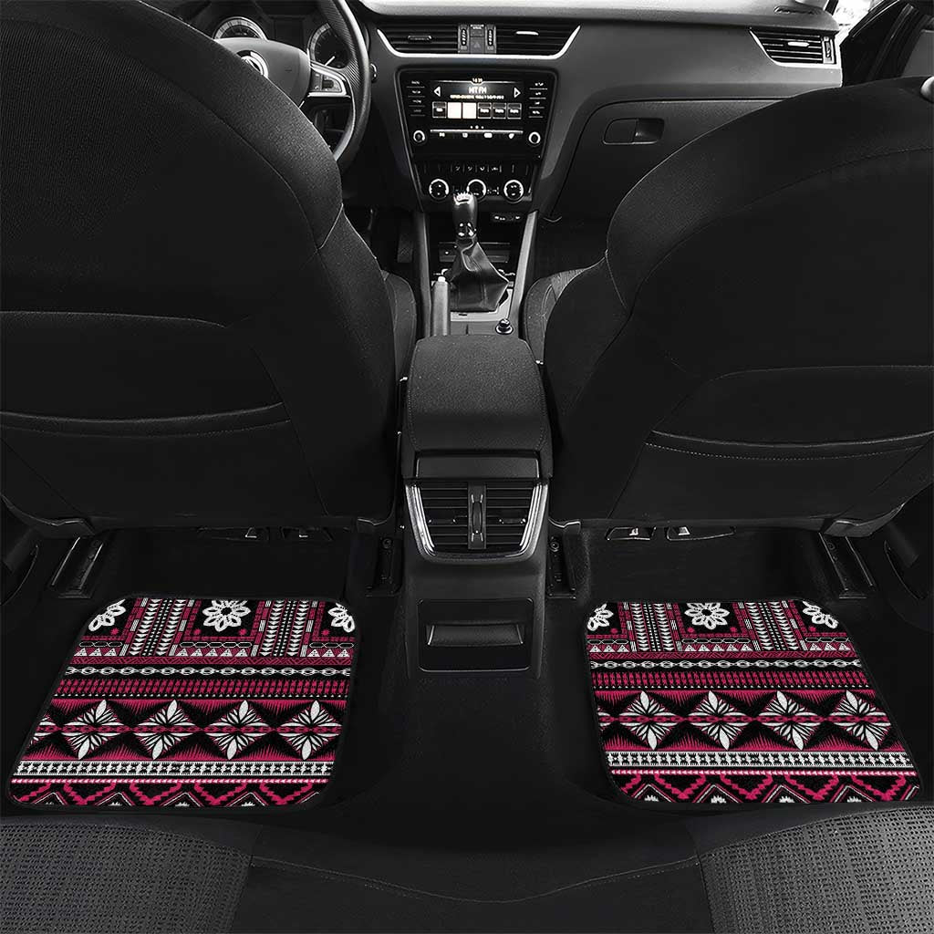 Fiji Masi Tapa Pattern Pink Car Mats LT01 Set 2pcs - Back Pink - Polynesian Pride