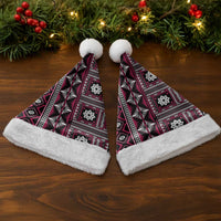 Fiji Masi Tapa Pattern Pink Christmas Santa Hat LT01 - Polynesian Pride