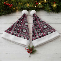 Fiji Masi Tapa Pattern Pink Christmas Santa Hat LT01 - Polynesian Pride