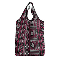 Fiji Masi Tapa Pattern Pink Grocery Bag LT01 - Polynesian Pride