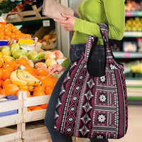 Fiji Masi Tapa Pattern Pink Grocery Bag LT01 - Polynesian Pride