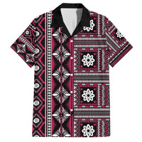 Fiji Masi Tapa Pattern Pink Hawaiian Shirt LT01 Pink - Polynesian Pride