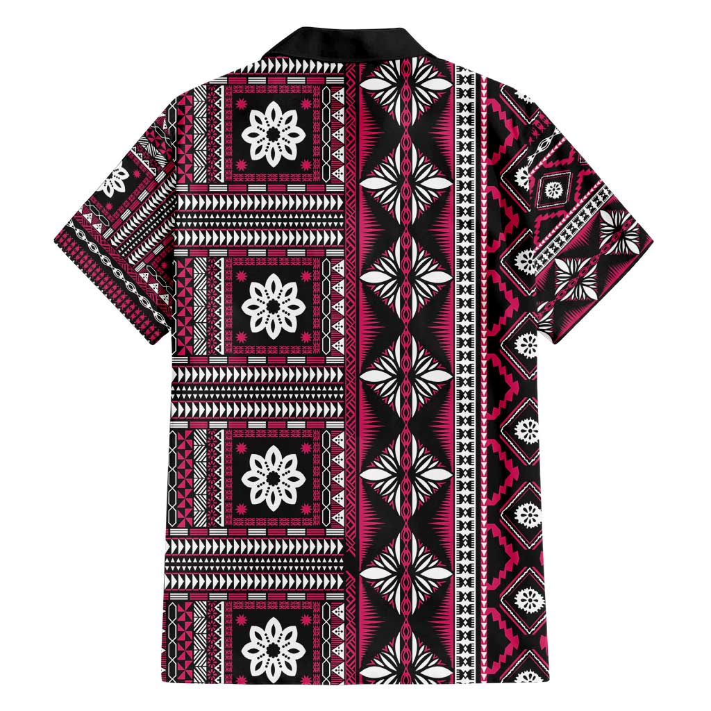 Fiji Masi Tapa Pattern Pink Hawaiian Shirt LT01 - Polynesian Pride