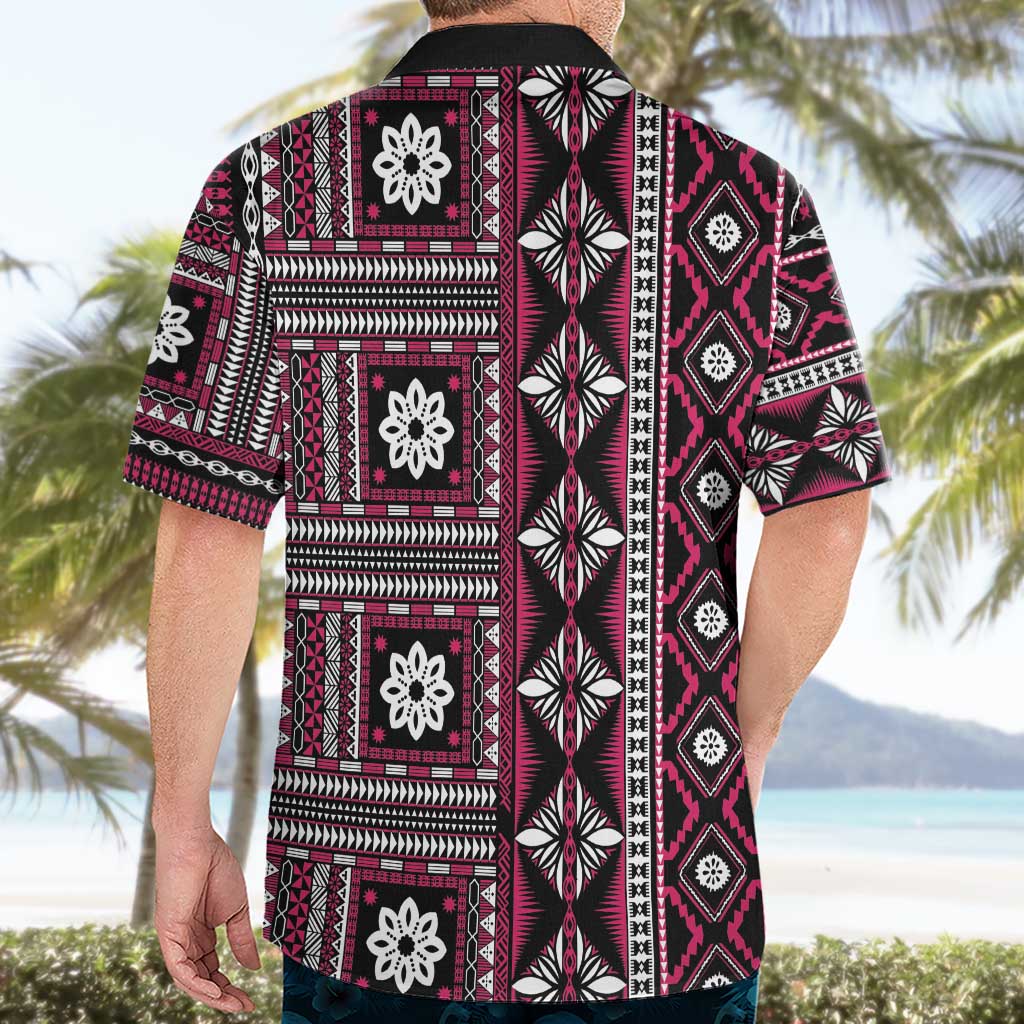 Fiji Masi Tapa Pattern Pink Hawaiian Shirt LT01 - Polynesian Pride