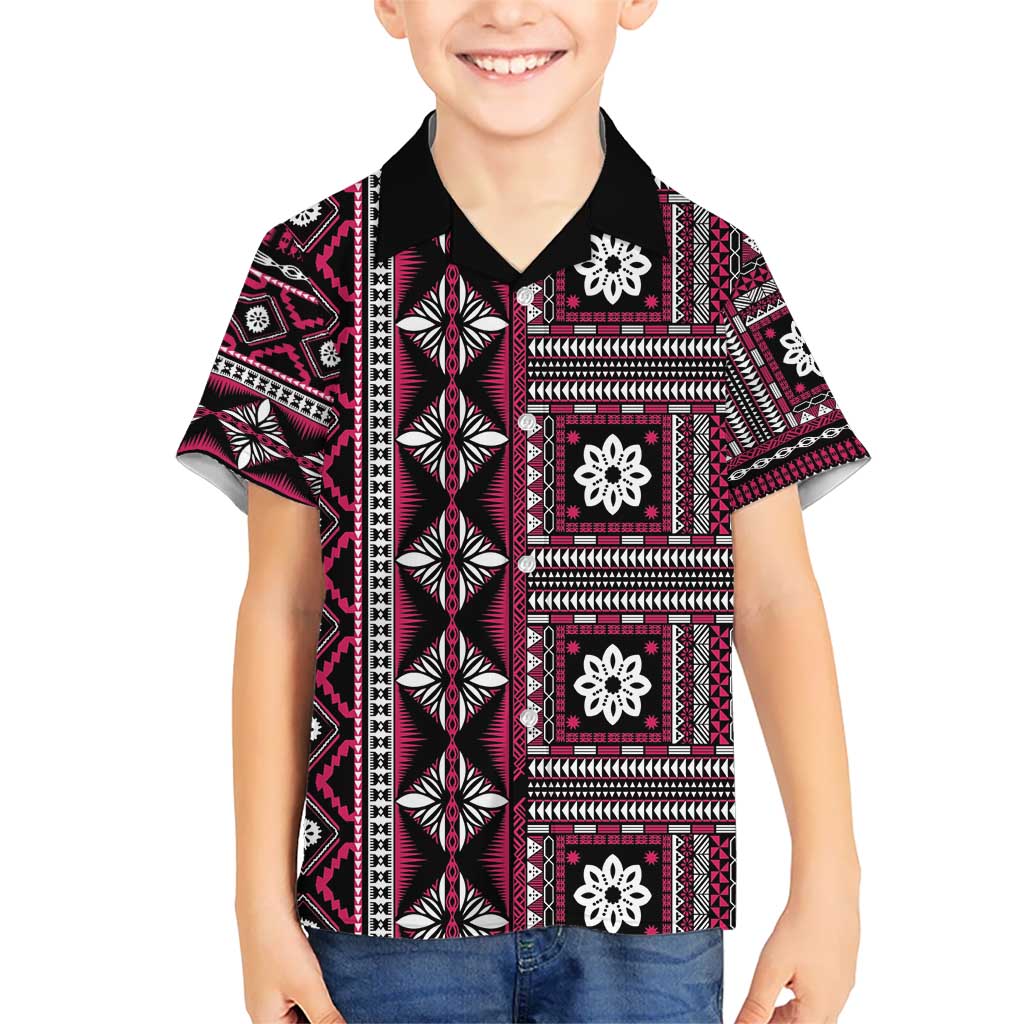 Fiji Masi Tapa Pattern Pink Hawaiian Shirt LT01 - Polynesian Pride
