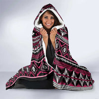 Fiji Masi Tapa Pattern Pink Hooded Blanket LT01 - Polynesian Pride
