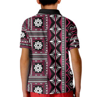 Fiji Masi Tapa Pattern Pink Kid Polo Shirt LT01 - Polynesian Pride