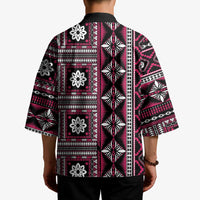 Fiji Masi Tapa Pattern Pink Kimono LT01 - Polynesian Pride