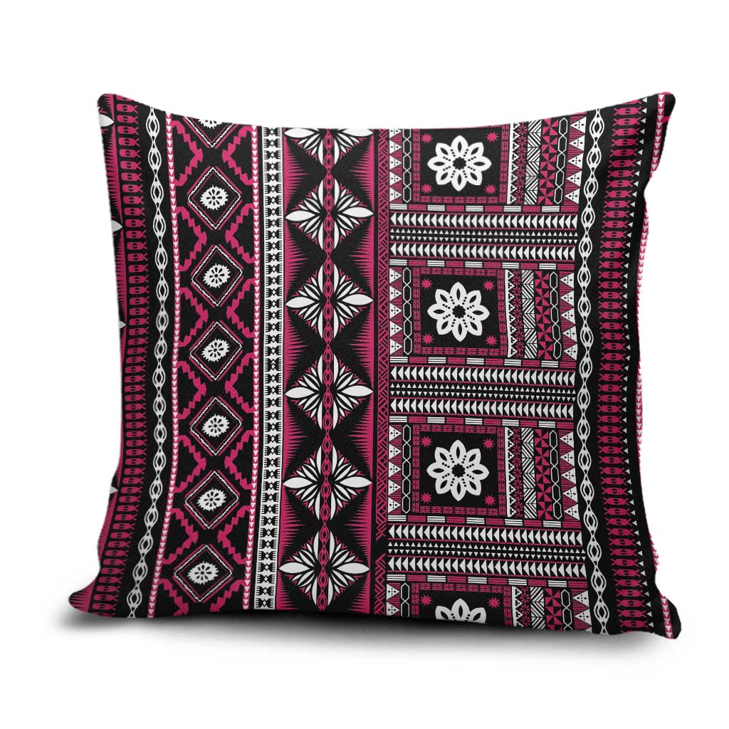 Fiji Masi Tapa Pattern Pink Pillow Cover LT01 Pink - Polynesian Pride