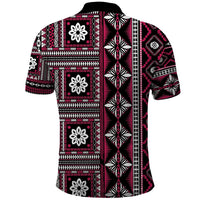 Fiji Masi Tapa Pattern Pink Polo Shirt LT01 - Polynesian Pride