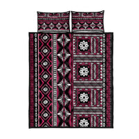 Fiji Masi Tapa Pattern Pink Quilt Bed Set LT01 - Polynesian Pride