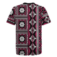 Fiji Masi Tapa Pattern Pink Rugby Jersey LT01 - Polynesian Pride