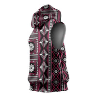 Fiji Masi Tapa Pattern Pink Sleeveless Hoodie LT01 - Polynesian Pride