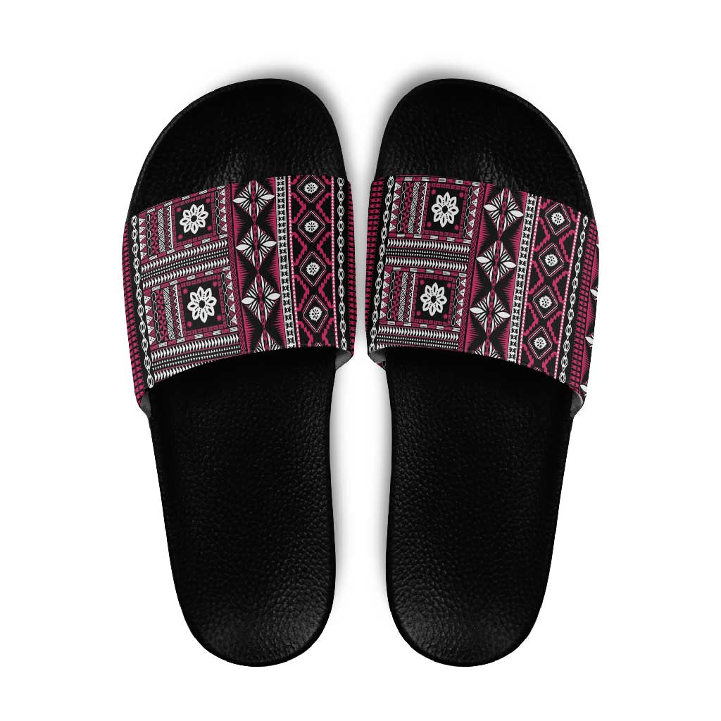 Fiji Masi Tapa Pattern Pink Slide Sandals LT01 Pink - Polynesian Pride