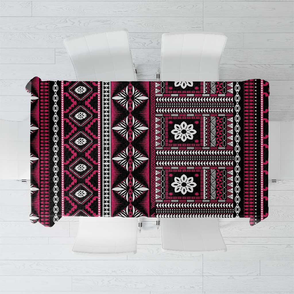 Fiji Masi Tapa Pattern Pink Tablecloth LT01 Pink - Polynesian Pride