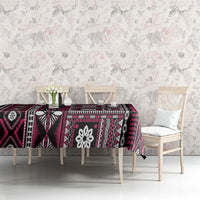Fiji Masi Tapa Pattern Pink Tablecloth LT01 - Polynesian Pride