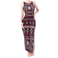 Fiji Masi Tapa Pattern Pink Tank Maxi Dress LT01 Women Pink - Polynesian Pride