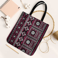 Fiji Masi Tapa Pattern Pink Tote Bag LT01 Black Strap One Size Pink - Polynesian Pride