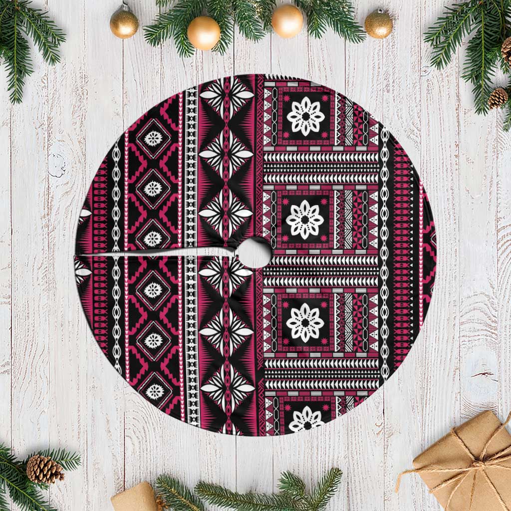 Fiji Masi Tapa Pattern Pink Tree Skirt LT01 Casual Pink - Polynesian Pride