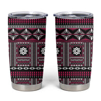 Fiji Masi Tapa Pattern Pink Tumbler Cup LT01 Pink - Polynesian Pride