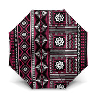 Fiji Masi Tapa Pattern Pink Umbrella LT01 One Size Folded 11.42 inch Opened Diameter 37.4 inch Pink - Polynesian Pride