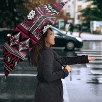 Fiji Masi Tapa Pattern Pink Umbrella LT01 - Polynesian Pride