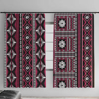 Fiji Masi Tapa Pattern Pink Window Curtain LT01 With Hooks Pink - Polynesian Pride