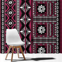Fiji Masi Tapa Pattern Pink Window Curtain LT01 - Polynesian Pride