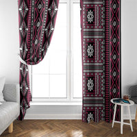 Fiji Masi Tapa Pattern Pink Window Curtain LT01 - Polynesian Pride