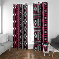 Fiji Masi Tapa Pattern Pink Window Curtain LT01 With Grommets Pink - Polynesian Pride